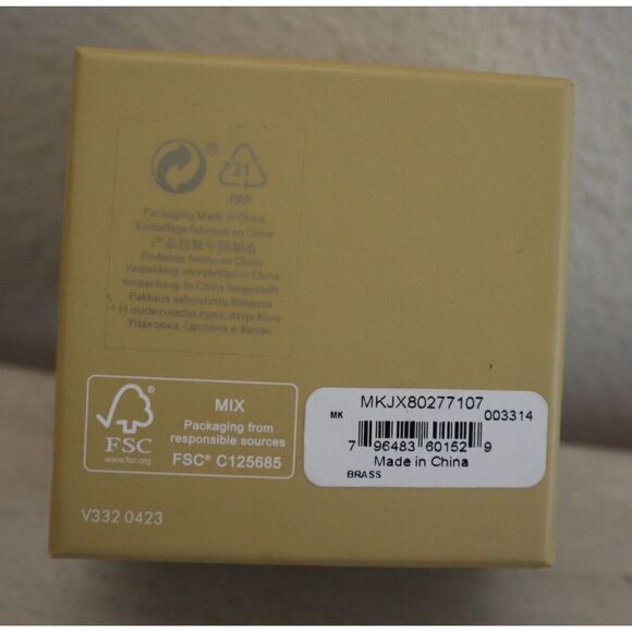 Michael Kors MKJX80277107 Women Sz 7 Gold Crystal Pavé MK Logo Fashion Ring - Picture 6 of 6